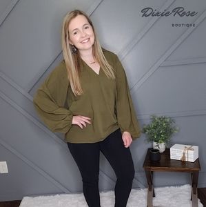 Blouse with Balloon Sleeves